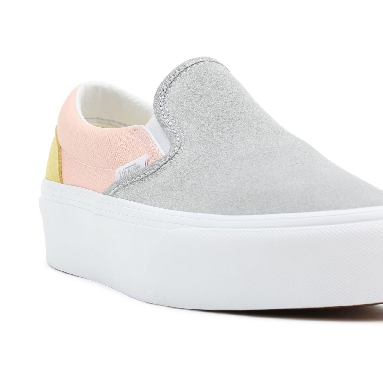 Vans Colour Block Classic Slip-On Platform Grey Classic Womens - (Color Block) Pastel/True White VN0A3JEZ8OJ Shoes