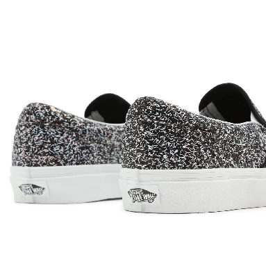 Vans Shiny Party Classic Slip-On Black Classic Womens - (Shiny Party) Black/True White VN000XG88N9 Shoes