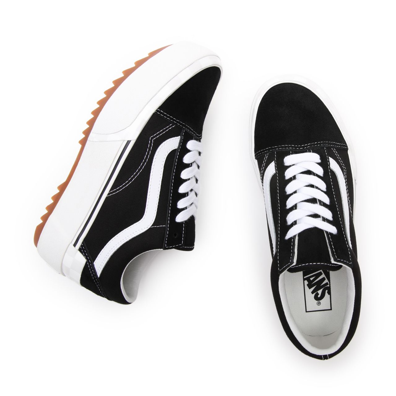 Vans Suede/Canvas Old Skool Stacked Black Classic Womens - (Suede/Canvas) Black/Blanc De Blanc VN0A4U155ZN Shoes