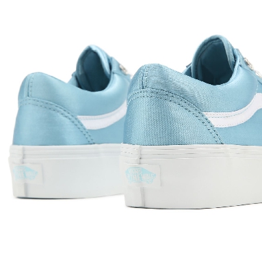 Vans Sparkle Check Old Skool Platform Blue Classic Womens - (Sparkle Check) Aquatic/True White VN0A5KRGA44 Shoes