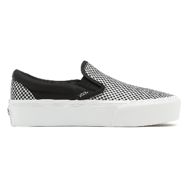 Vans Sparkle Check Classic Slip-On Platform Black Classic Womens - (Sparkle Check) Black/True White VN0A3JEZ8PP Shoes