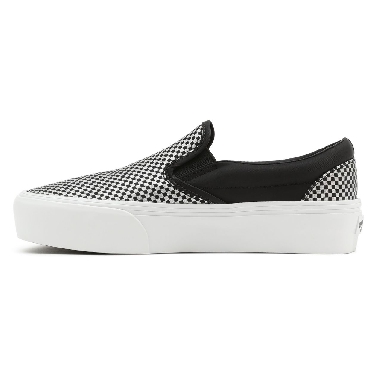 Vans Sparkle Check Classic Slip-On Platform Black Classic Womens - (Sparkle Check) Black/True White VN0A3JEZ8PP Shoes