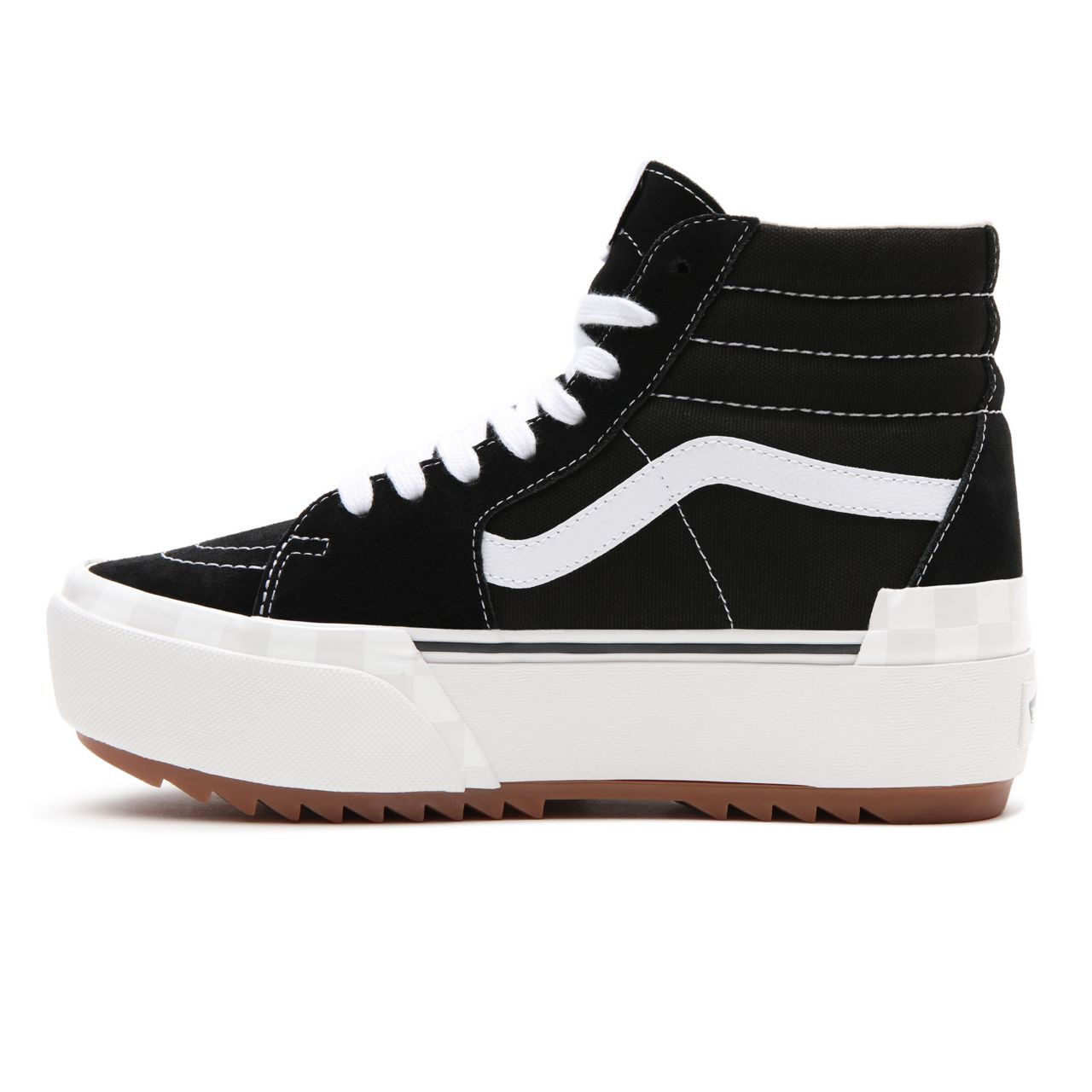 Vans Suede/Canvas Sk8-Hi Stacked Black Classic Womens - (Suede/Canvas) Black/Blanc De Blanc VN0A4BTW5ZN Shoes