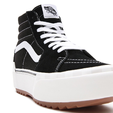 Vans Suede/Canvas Sk8-Hi Stacked Black Classic Womens - (Suede/Canvas) Black/Blanc De Blanc VN0A4BTW5ZN Shoes