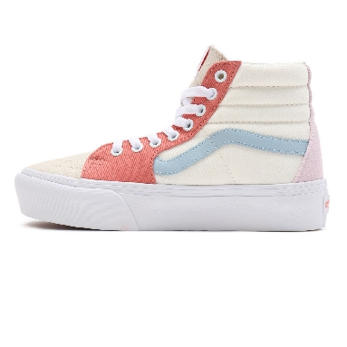 Vans Twill Sk8-Hi Platform 2.0 White Classic Womens - (Twill) pastel block/true white VN0A3TKN9MK Shoes