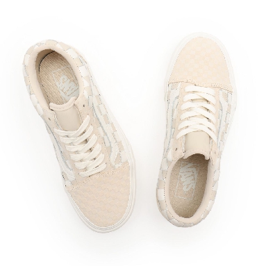 Vans Woven Old Skool Platform White Classic Womens - (Woven) leather/blanc de blanc VN0A5KX99GY Shoes