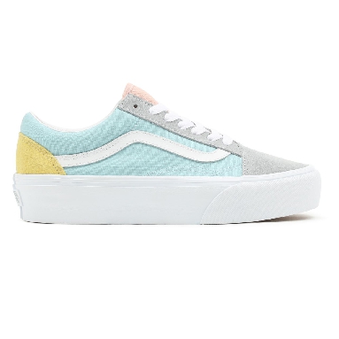 Vans Colour Block Old Skool Platform Grey Classic Womens - (Color Block) Pastel/True White VN0A5KRG8OJ Shoes