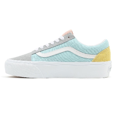 Vans Colour Block Old Skool Platform Grey Classic Womens - (Color Block) Pastel/True White VN0A5KRG8OJ Shoes