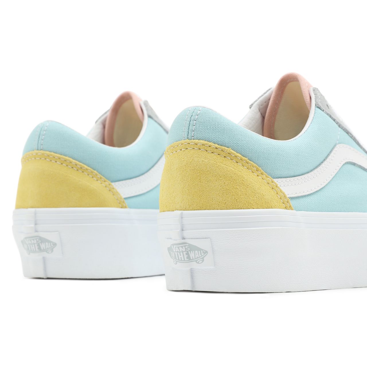 Vans Colour Block Old Skool Platform Grey Classic Womens - (Color Block) Pastel/True White VN0A5KRG8OJ Shoes