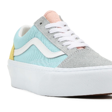 Vans Colour Block Old Skool Platform Grey Classic Womens - (Color Block) Pastel/True White VN0A5KRG8OJ Shoes