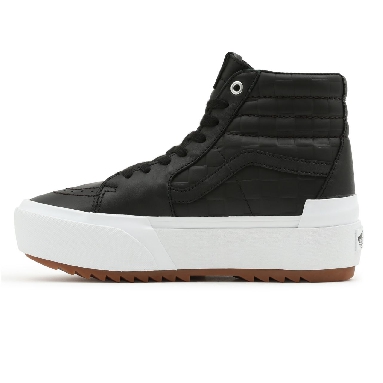 Vans Emboss Check Sk8-Hi Stacked Black Classic Womens - (Emboss Check) Black/True White VN0A4BTWA5S Shoes