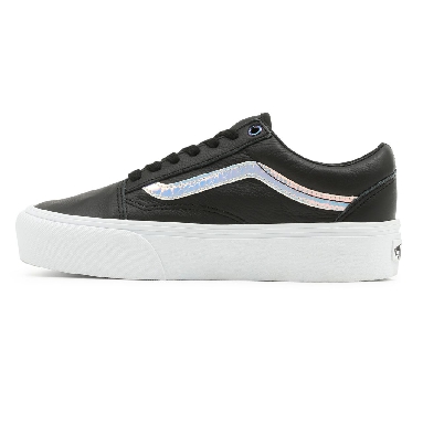 Vans Holo Sidestripe Old Skool Platform Black Classic Womens - (Holo Sidestripe) Black/True White VN0A5KRG98E Shoes