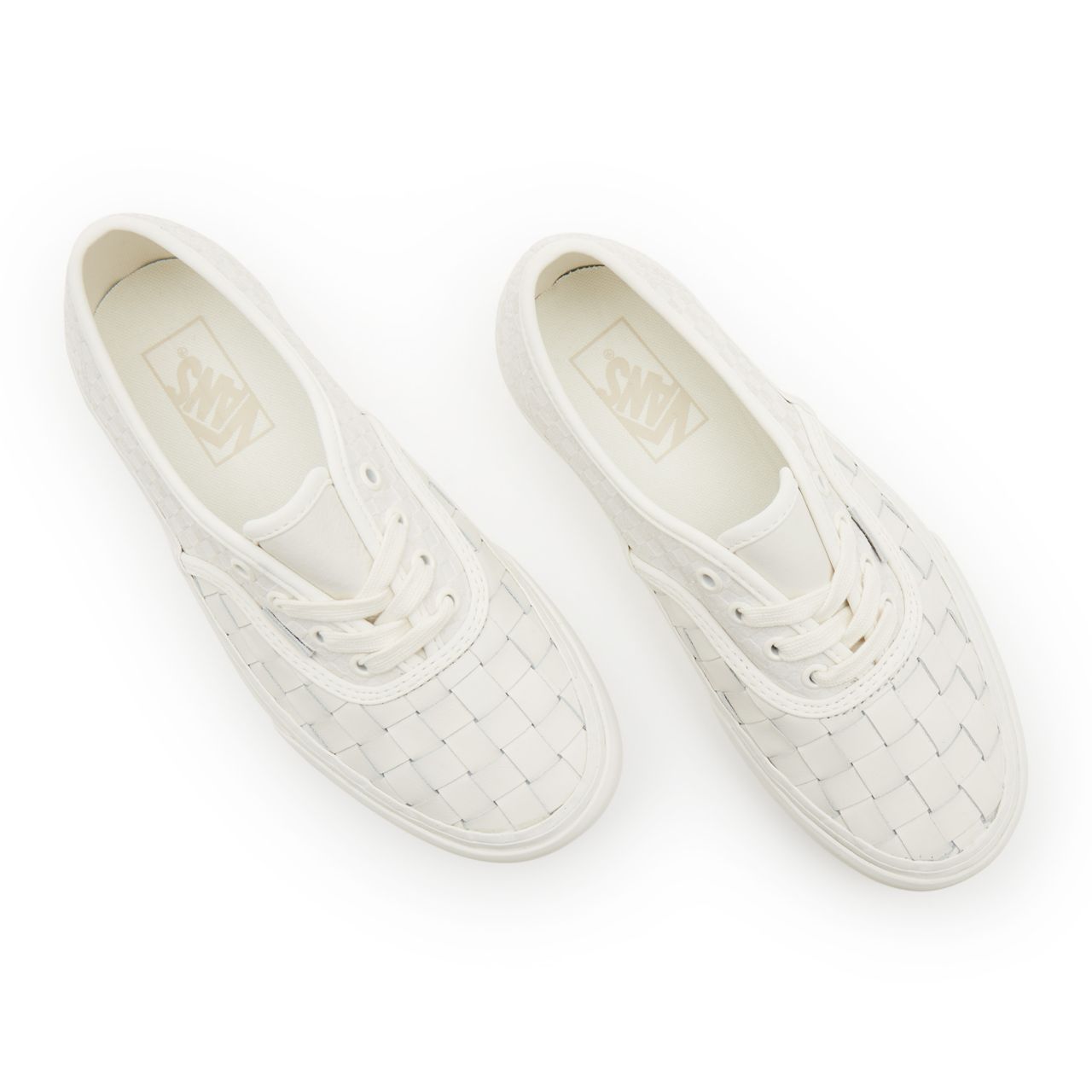 Vans Authentic Platform 2.0 Woven White Classic Womens - (Woven) leather/blanc de blanc VN0A5KXA9GY Shoes