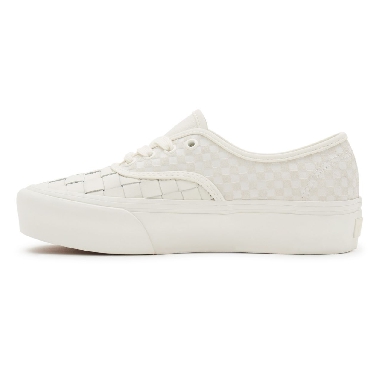 Vans Authentic Platform 2.0 Woven White Classic Womens - (Woven) leather/blanc de blanc VN0A5KXA9GY Shoes