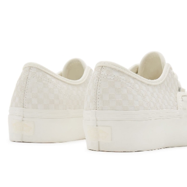 Vans Authentic Platform 2.0 Woven White Classic Womens - (Woven) leather/blanc de blanc VN0A5KXA9GY Shoes