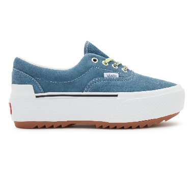 Vans Multi Lace Era Stacked Blue Classic Womens - (Multi Lace) cement blue/true white VN0A4BTO9MT Shoes