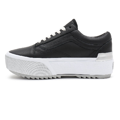 Vans Shiny Old Skool Stacked Black Classic Womens - (Shiny) black/true white VN0A4U159IW Shoes