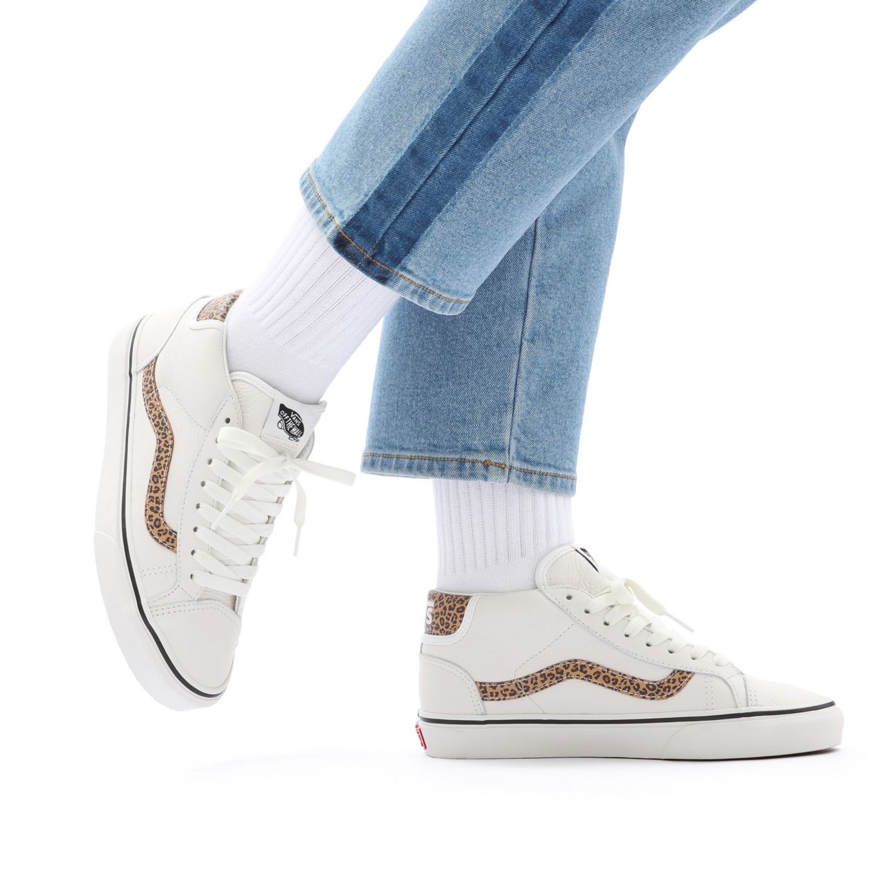 Vans Animal Mid Skool 37 White Classic Womens - (Animal) Blanc De Blanc/Doe VN0A3TKF912 Shoes