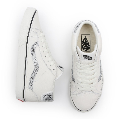 Vans Animal Mid Skool 37 White Classic Womens - (Animal) Blanc De Blanc/Silver VN0A3TKF913 Shoes