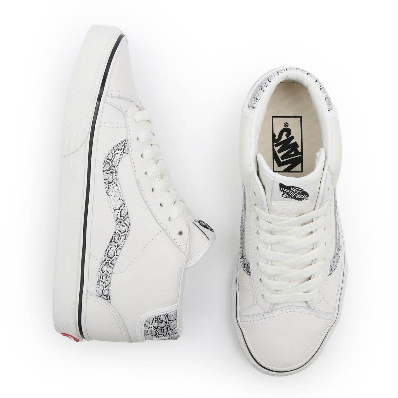 Vans Animal Mid Skool 37 White Classic Womens - (Animal) Blanc De Blanc/Silver VN0A3TKF913 Shoes