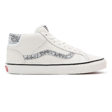 Vans Animal Mid Skool 37 White Classic Womens - (Animal) Blanc De Blanc/Silver VN0A3TKF913 Shoes