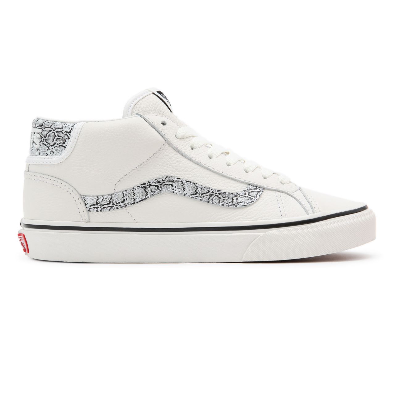 Vans Animal Mid Skool 37 White Classic Womens - (Animal) Blanc De Blanc/Silver VN0A3TKF913 Shoes