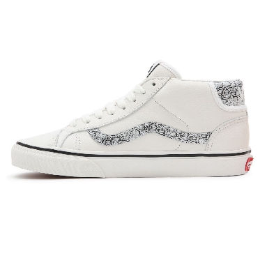 Vans Animal Mid Skool 37 White Classic Womens - (Animal) Blanc De Blanc/Silver VN0A3TKF913 Shoes