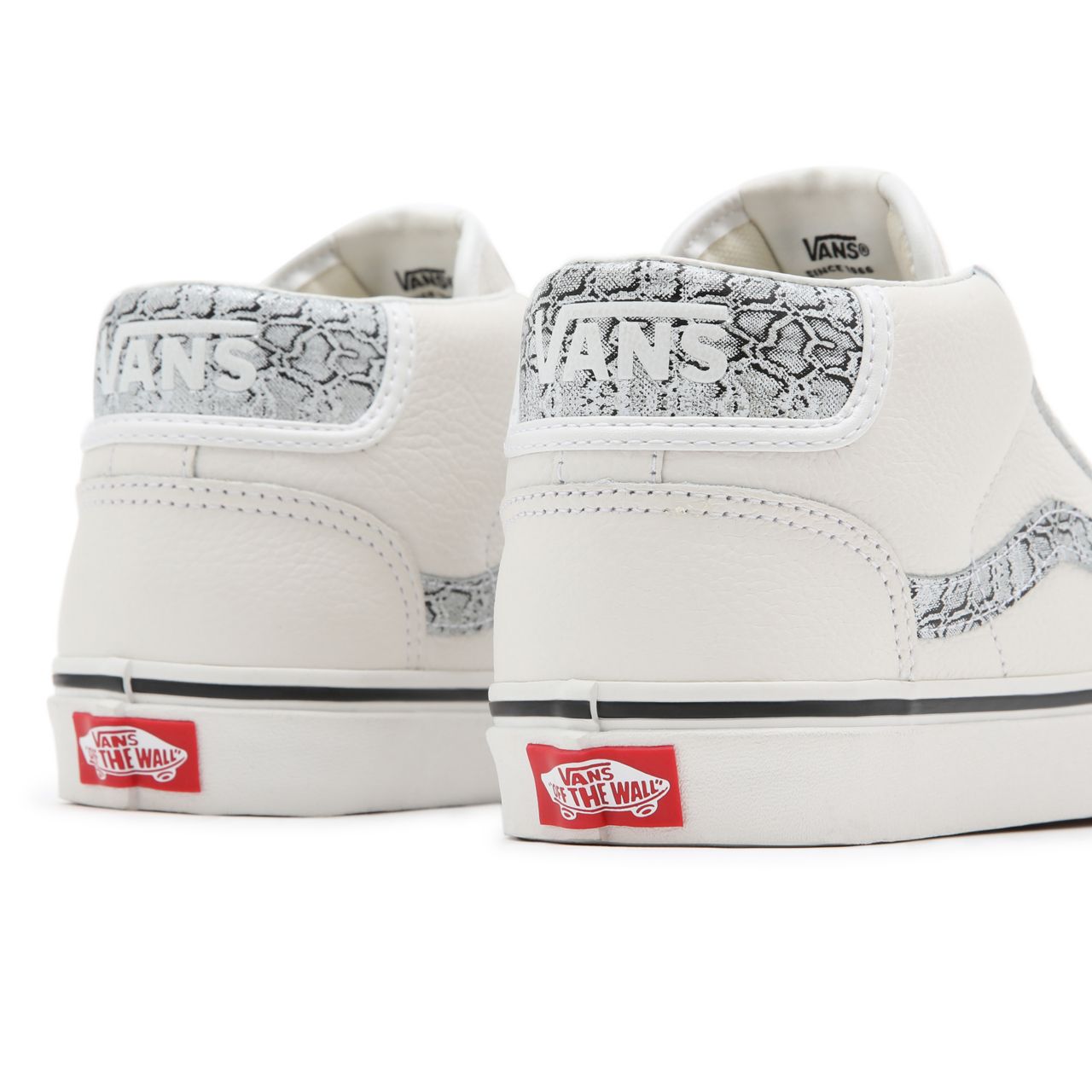 Vans Animal Mid Skool 37 White Classic Womens - (Animal) Blanc De Blanc/Silver VN0A3TKF913 Shoes