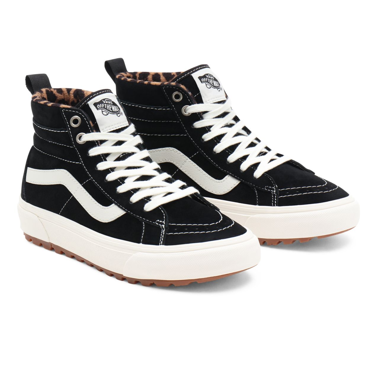 Vans Suede Sk8-Hi MTE-1 Black Classic Womens - (Suede) black/leopard VN0A5HZY6D8 Shoes