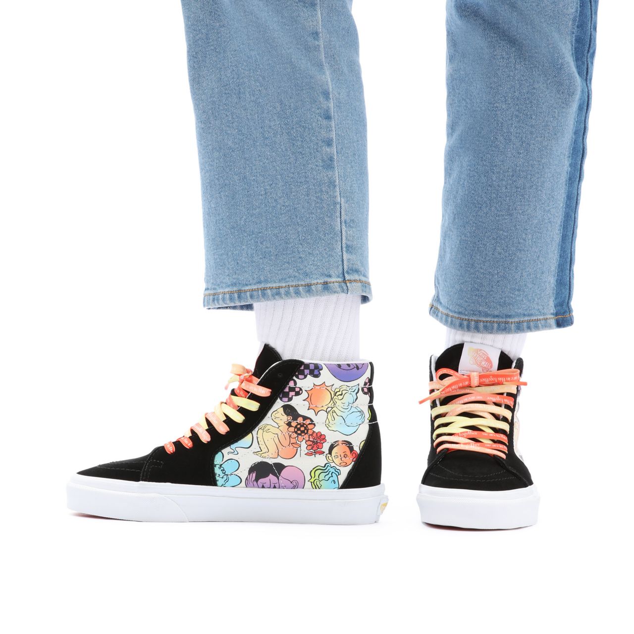 Vans Cultivate Care Sk8-Hi Multicolour Classic Womens - (Cultivate Care) In This Together/True White VN0A5JMJ8C3 Shoes