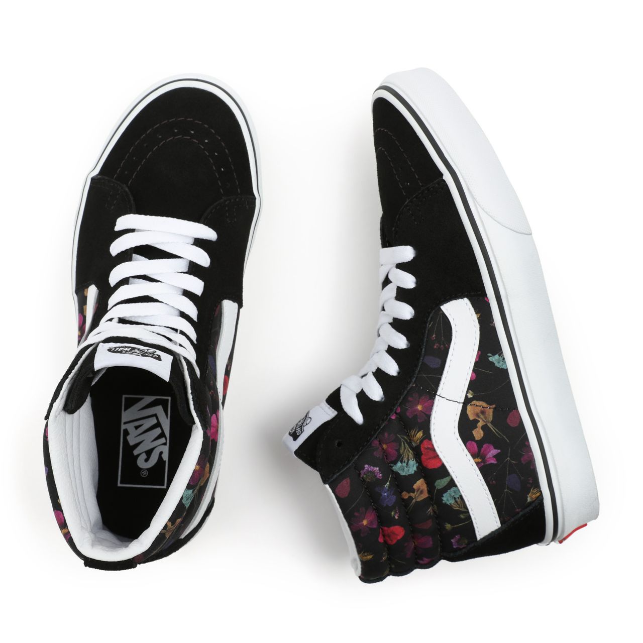 Vans Pressed Floral Sk8-Hi Black Classic Womens - (Pressed Floral) Black/True White VN0A5JMJ8N8 Shoes