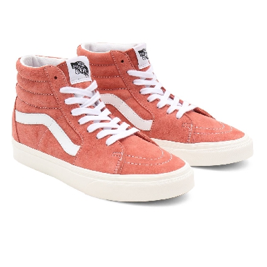 Vans Pig Suede Sk8-Hi Pink Classic Womens - (Pig Suede) terra cotta/snow white VN0A32QG9GA Shoes