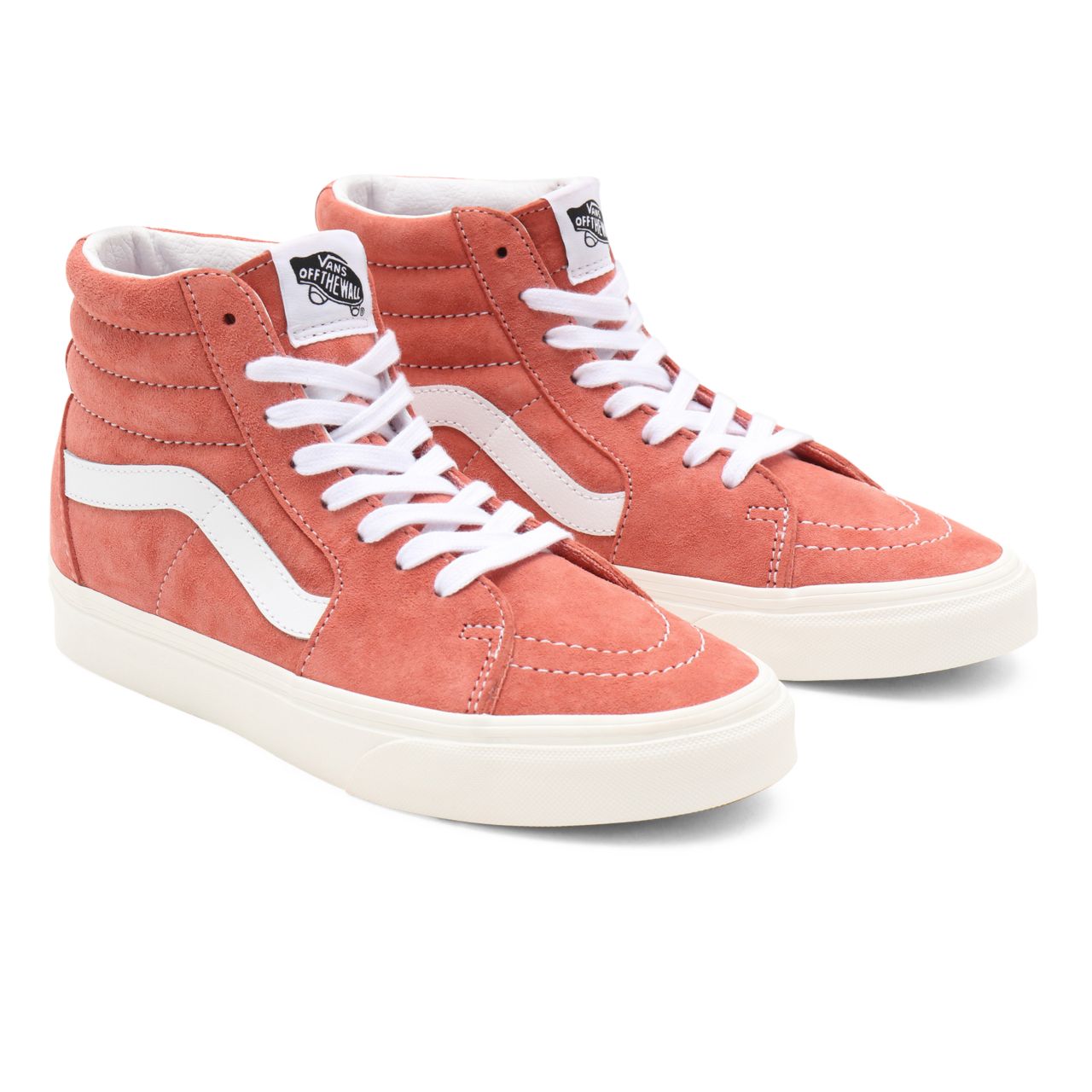 Vans Pig Suede Sk8-Hi Pink Classic Womens - (Pig Suede) terra cotta/snow white VN0A32QG9GA Shoes