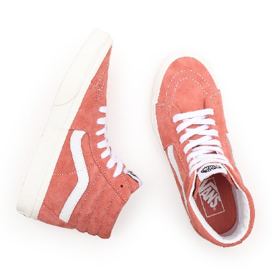 Vans Pig Suede Sk8-Hi Pink Classic Womens - (Pig Suede) terra cotta/snow white VN0A32QG9GA Shoes