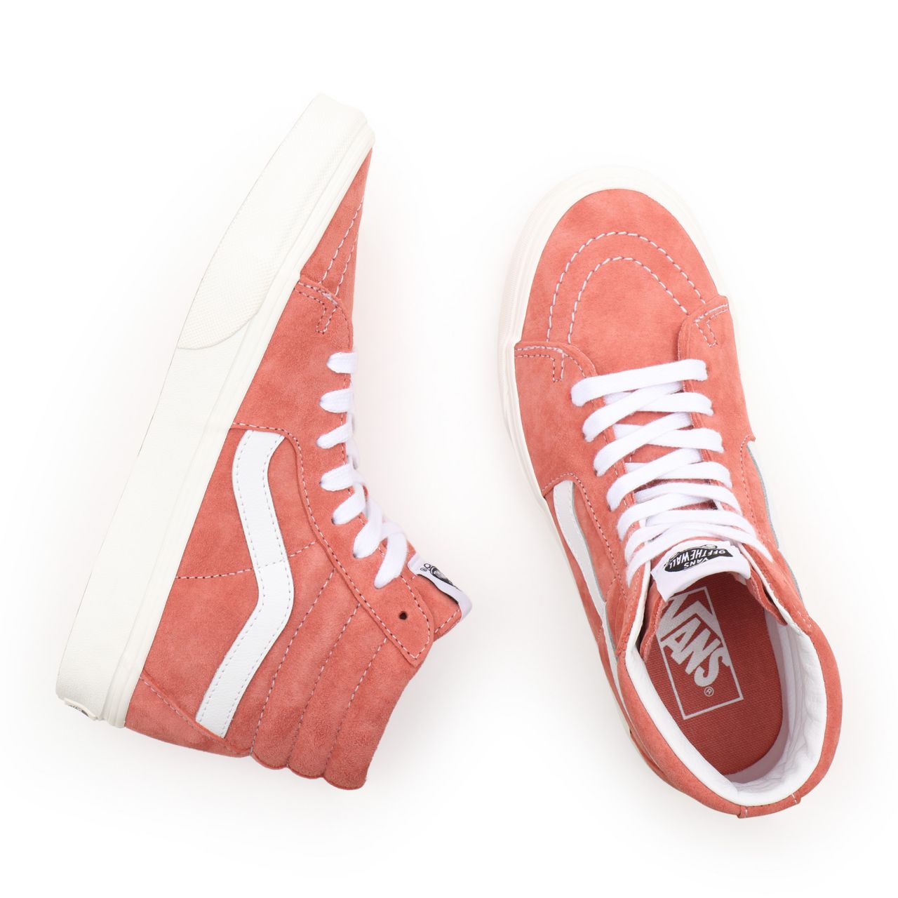 Vans Pig Suede Sk8-Hi Pink Classic Womens - (Pig Suede) terra cotta/snow white VN0A32QG9GA Shoes