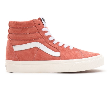 Vans Pig Suede Sk8-Hi Pink Classic Womens - (Pig Suede) terra cotta/snow white VN0A32QG9GA Shoes