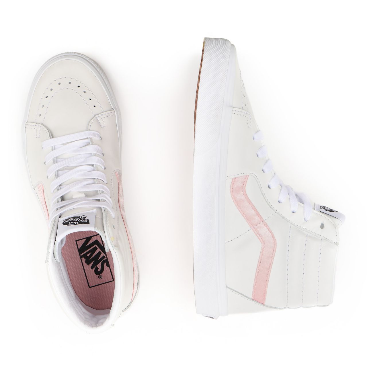 Vans Velvet Sidestripe Sk8-Hi White Classic Womens - (Velvet Sidestripe) powder pink/true white VN0A32QG9XL Shoes