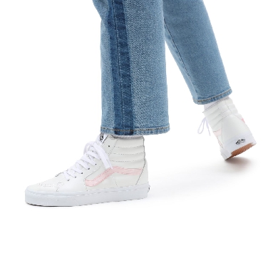 Vans Velvet Sidestripe Sk8-Hi White Classic Womens - (Velvet Sidestripe) powder pink/true white VN0A32QG9XL Shoes