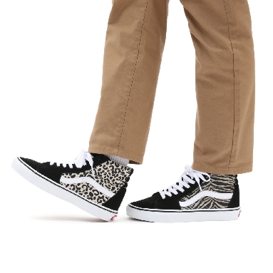 Vans Safari Multi Sk8-Hi Black Classic Womens - (Safari Multi) mix/true white VN0A32QG9XB Shoes