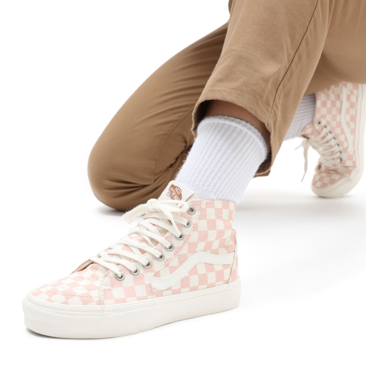 Vans Eco Theory Sk8-Hi Tapered Pink Classic Womens - (Eco Theory) peachy keen/natural VN0A4U169FP Shoes