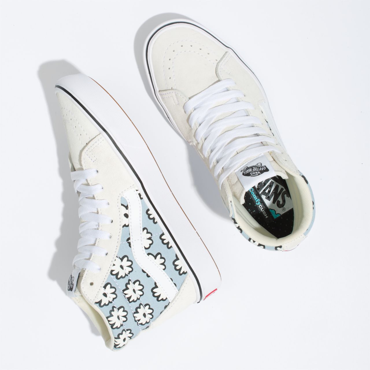 Vans Mixed Cozy ComfyCush Sk8-Hi White Classic Womens - (Mixed Cozy) marshmallow/pastel VN0A3WMB9KR Shoes