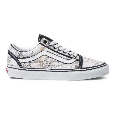 Vans X MOCA Frances Stark Old Skool Brown Classic Womens - (Moca) Frances Stark/Maps VN0A5KRF94H Shoes