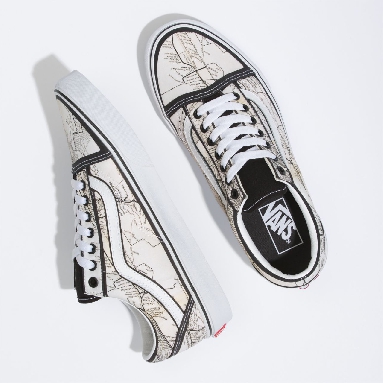 Vans X MOCA Frances Stark Old Skool Brown Classic Womens - (Moca) Frances Stark/Maps VN0A5KRF94H Shoes