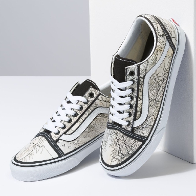 Vans X MOCA Frances Stark Old Skool Brown Classic Womens - (Moca) Frances Stark/Maps VN0A5KRF94H Shoes