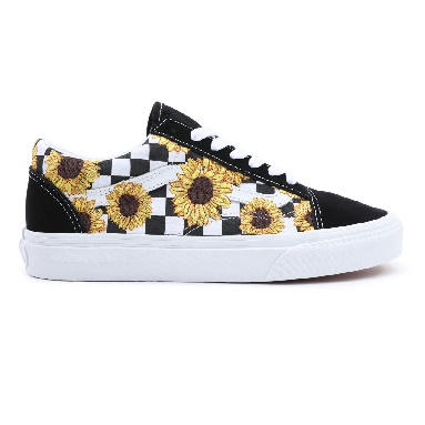 Vans Sunflower Embroidery Old Skool Black Classic Womens - (Sunflower Embroidery) black/true white VN0A7Q2J682 Shoes