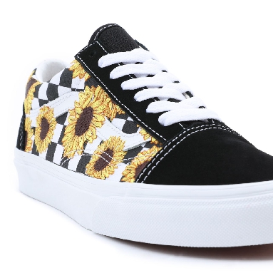 Vans Sunflower Embroidery Old Skool Black Classic Womens - (Sunflower Embroidery) black/true white VN0A7Q2J682 Shoes