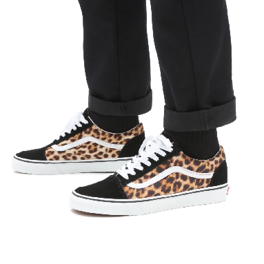 Vans Leopard Old Skool Black Classic Womens - (Leopard) Black/True White VN0A4U3B3I6 Shoes