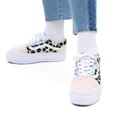 Vans Mixed Cozy Super ComfyCush Old Skool Pink Classic Womens - (Mixed Cozy) multi/true white VN0A4UUNA1Q Shoes