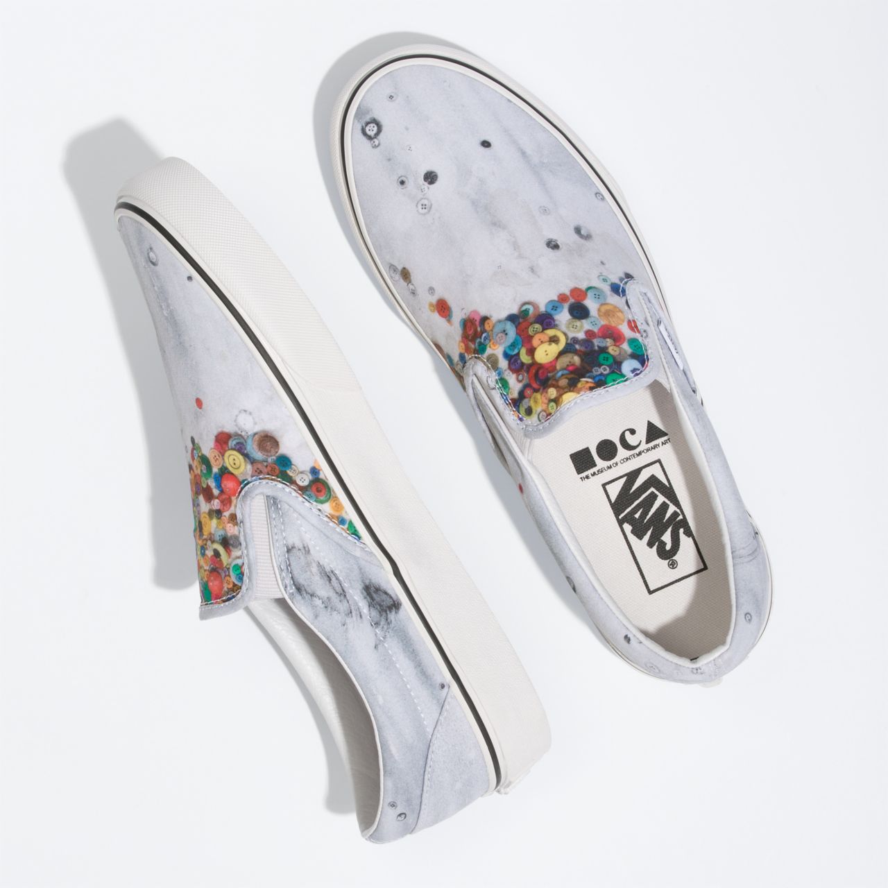 Vans X MOCA Brenna Youngblood Classic Slip-On Brown Classic Womens - (Moca) Brenna Youngblood/Nimbus Cloud VN0A5JMH8CQ Shoes