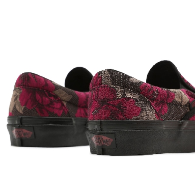 Vans Anaheim Factory Classic Slip-On 98 DX Black Classic Womens - (Anaheim Factory) Roses/Black VN0A5KX88FH Shoes